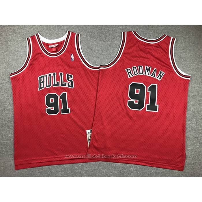 Maillot Enfant Chicago Bulls Dennis Rodman #91 Mitchell & Ness 1997-98 Rouge